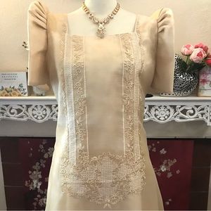 Pina Jacquard Ruched Drape Midi Dress